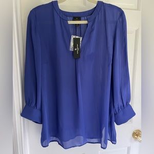 Worthington woman, 1X sheer periwinkle purple blouse